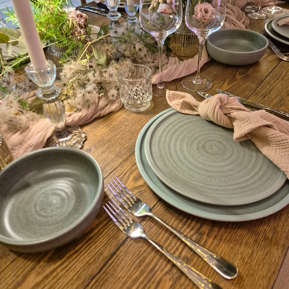 Assiette plate SELVA green- D28cm – Image 3