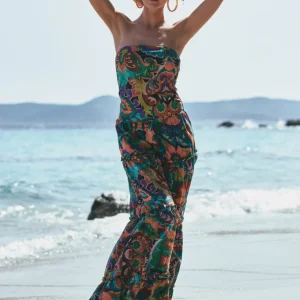 Robe-paréo Athéna en coton et soie imprimée