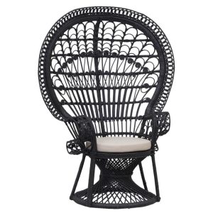 Location Fauteuil Emmanuelle en rotin NOIR