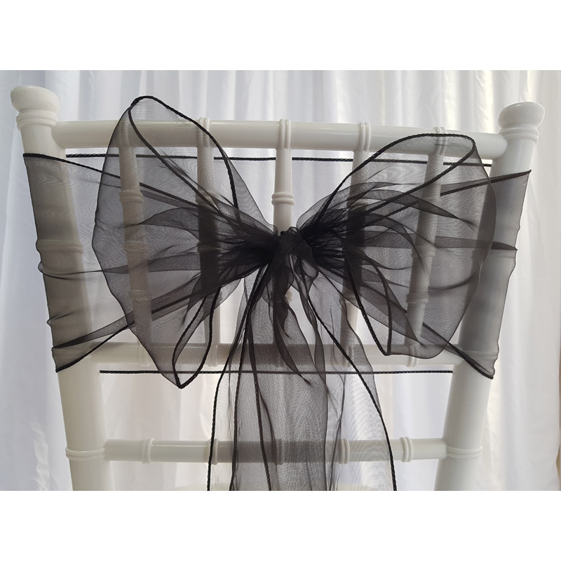 Location nœud de chaise Organza – Noir – Image 2